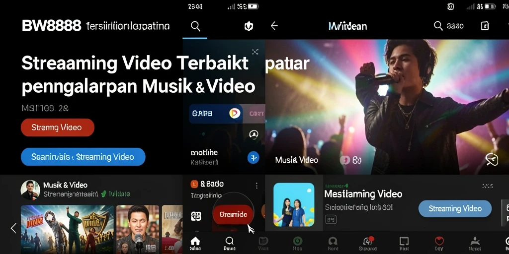 Antarmuka BW888 yang menarik untuk streaming video.
