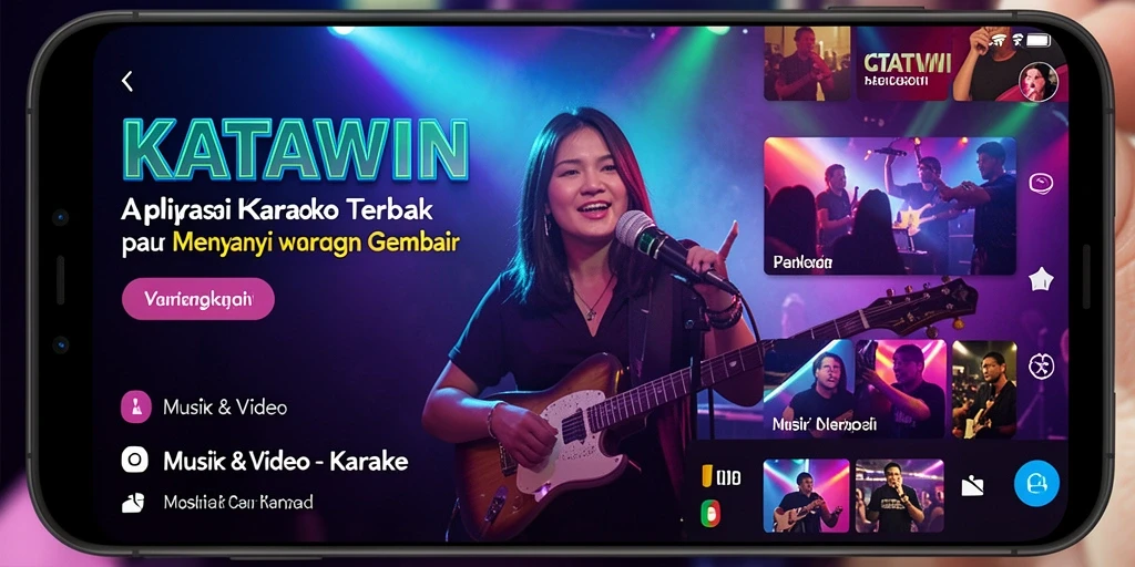 Antarmuka KATAWIN yang sederhana dan menarik untuk karaoke.