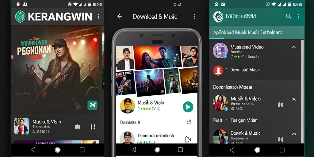 Tampilan antarmuka KERANGWIN yang simpel dan fungsional untuk Download Musik.