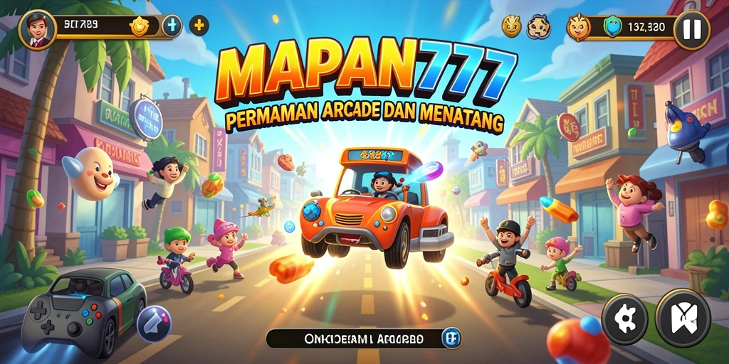 Tampilan antarmuka permainan Arcade yang menarik dan interaktif.