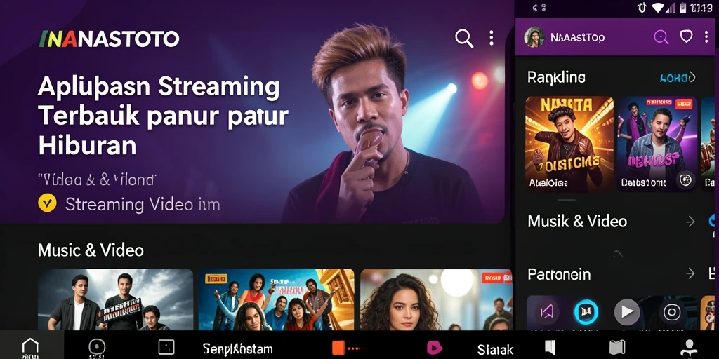 Antarmuka NANASTOTO yang intuitif dan mudah digunakan untuk streaming video.